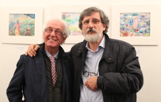 Inaugurazione mostra- Giuseppe De Filippo con l'artista Corrado Alderucci